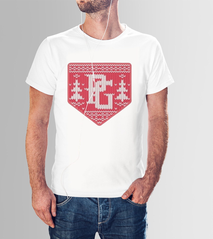 Perfect Game Knit Baseball Plate Christmas Trees T-Shirt