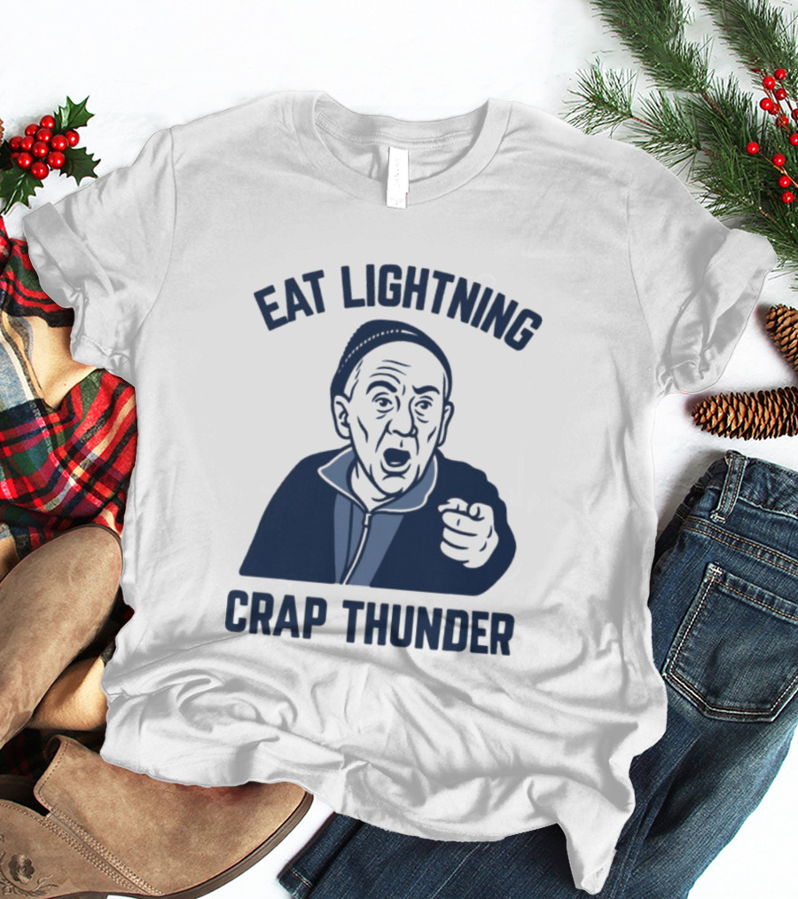 Philadelphia 76ers Eat Lightning Crap Thunder With Iconic Coach Motif T-Shirt