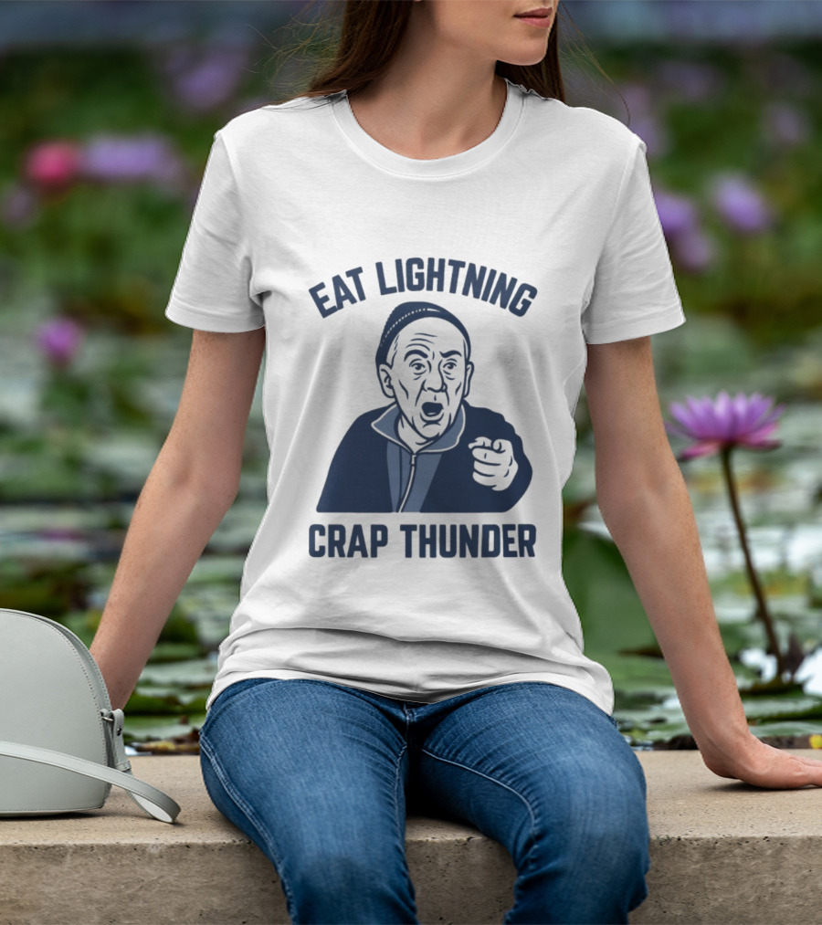 Philadelphia 76ers Eat Lightning Crap Thunder With Iconic Coach Motif T-Shirt