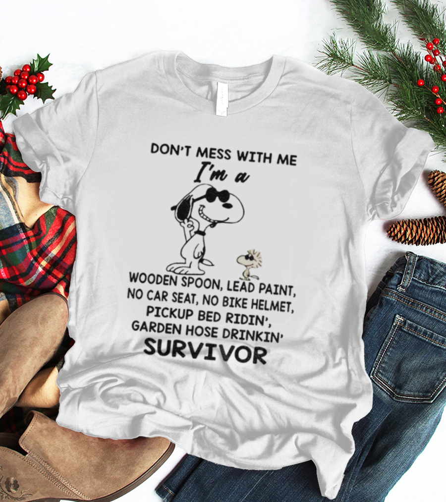 Snoopy Woodstock Don’t Mess With Me Wooden Spoon Lead Paint Survivor T-Shirt