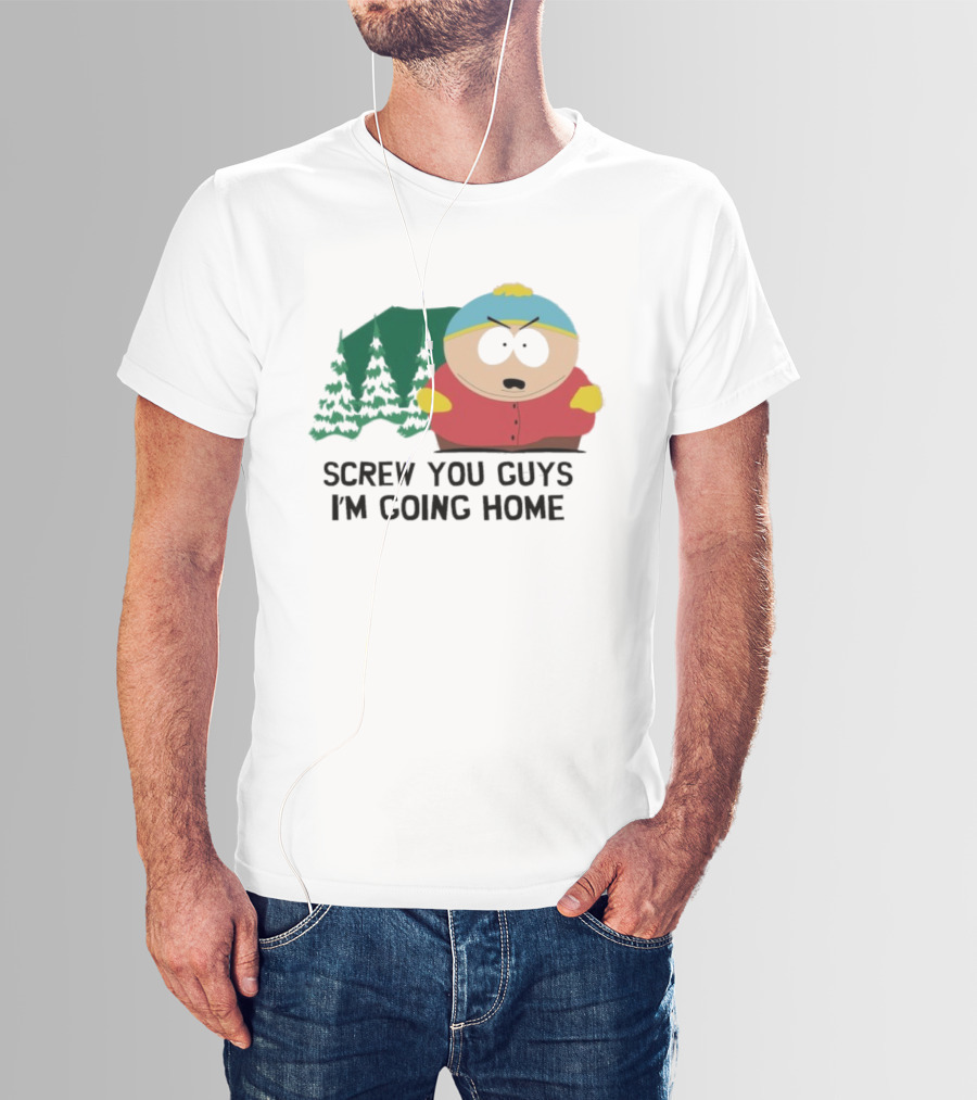 South Park Cartman Screw You Guys I'm Going Home Forest Background T-Shirt