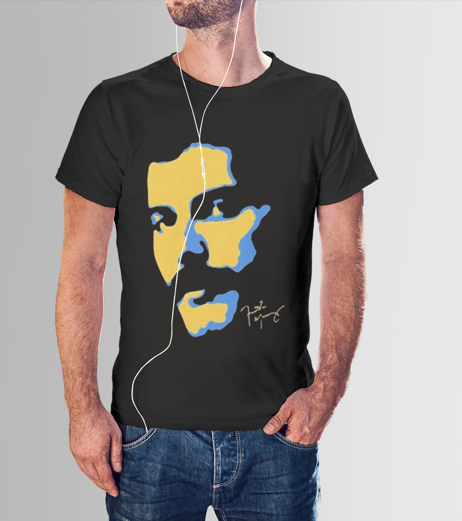 Freddie Mercury Signature Yellow Blue Face Design T-Shirt