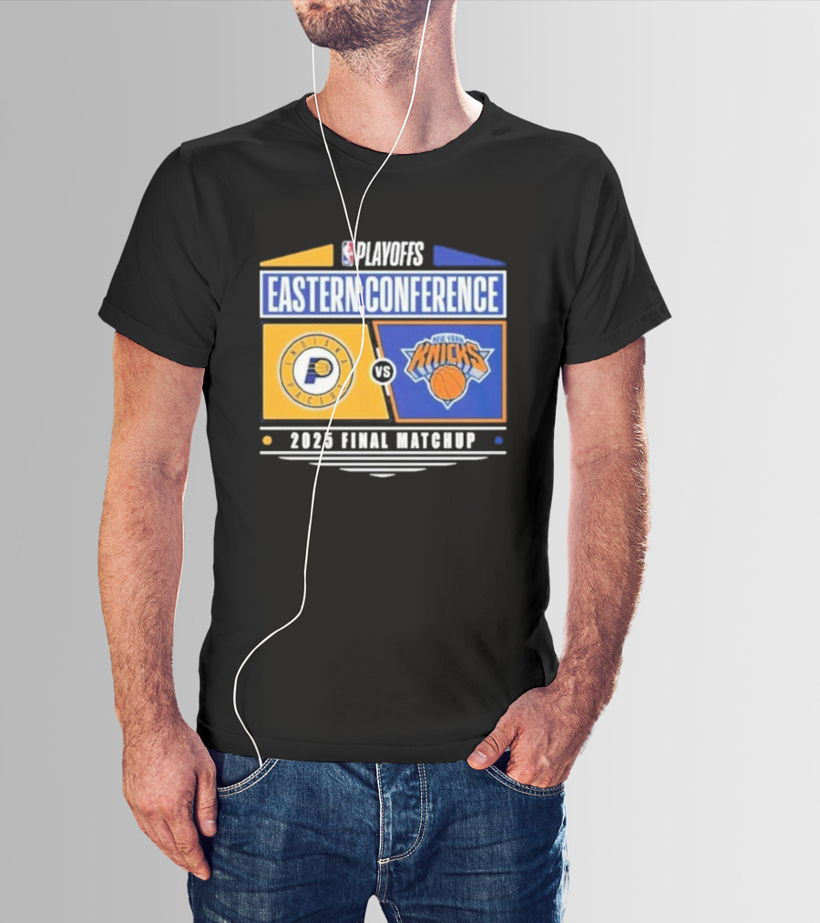 NBA Playoffs 2025 Indiana Pacers Vs New York Knicks Eastern Conference Final Matchup T-Shirt