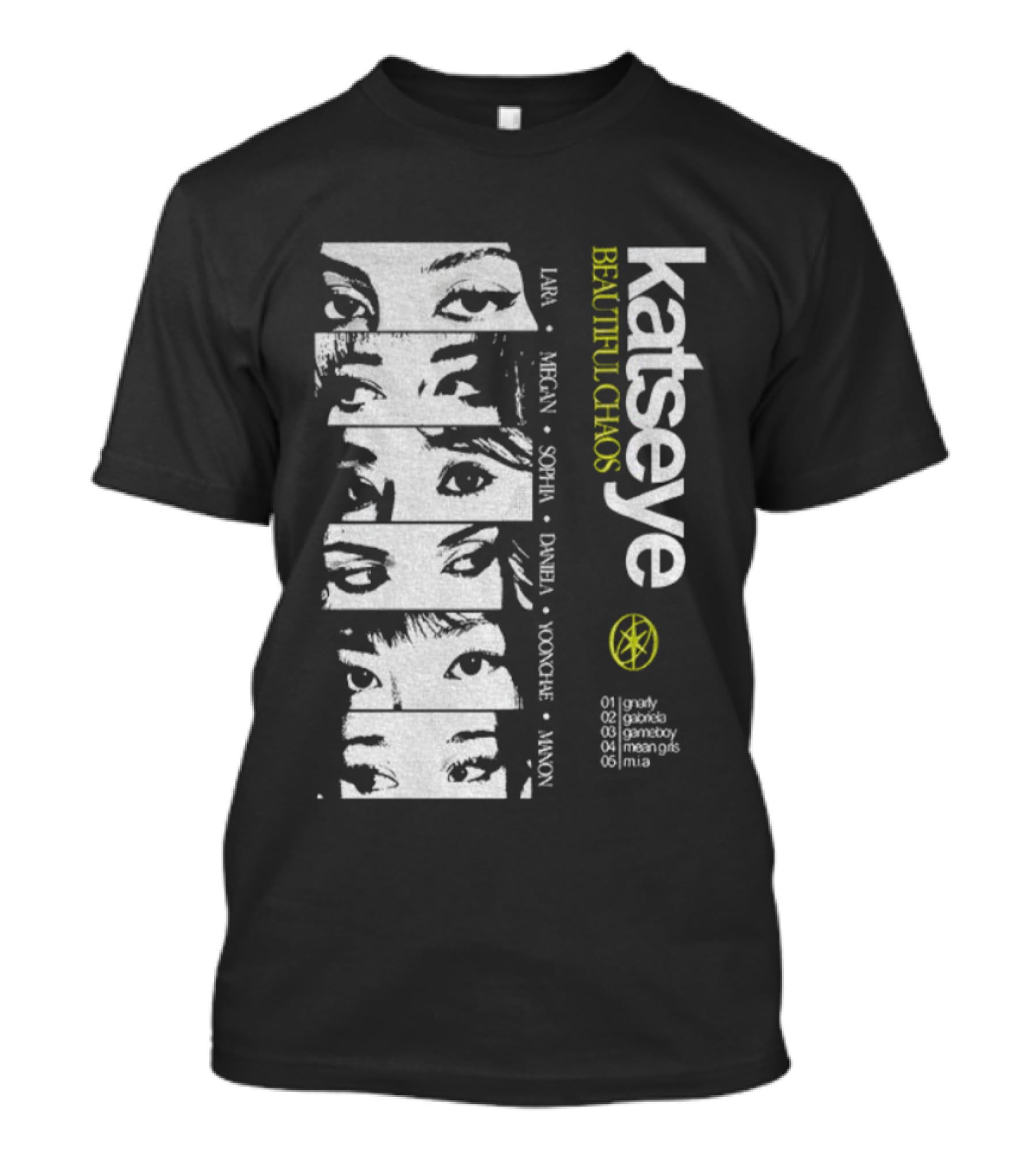 Katseye Beautiful Chaos 90s Kpop Lara Megan Sophia Daniela Yoonhee Jiwon Vintage T-Shirt