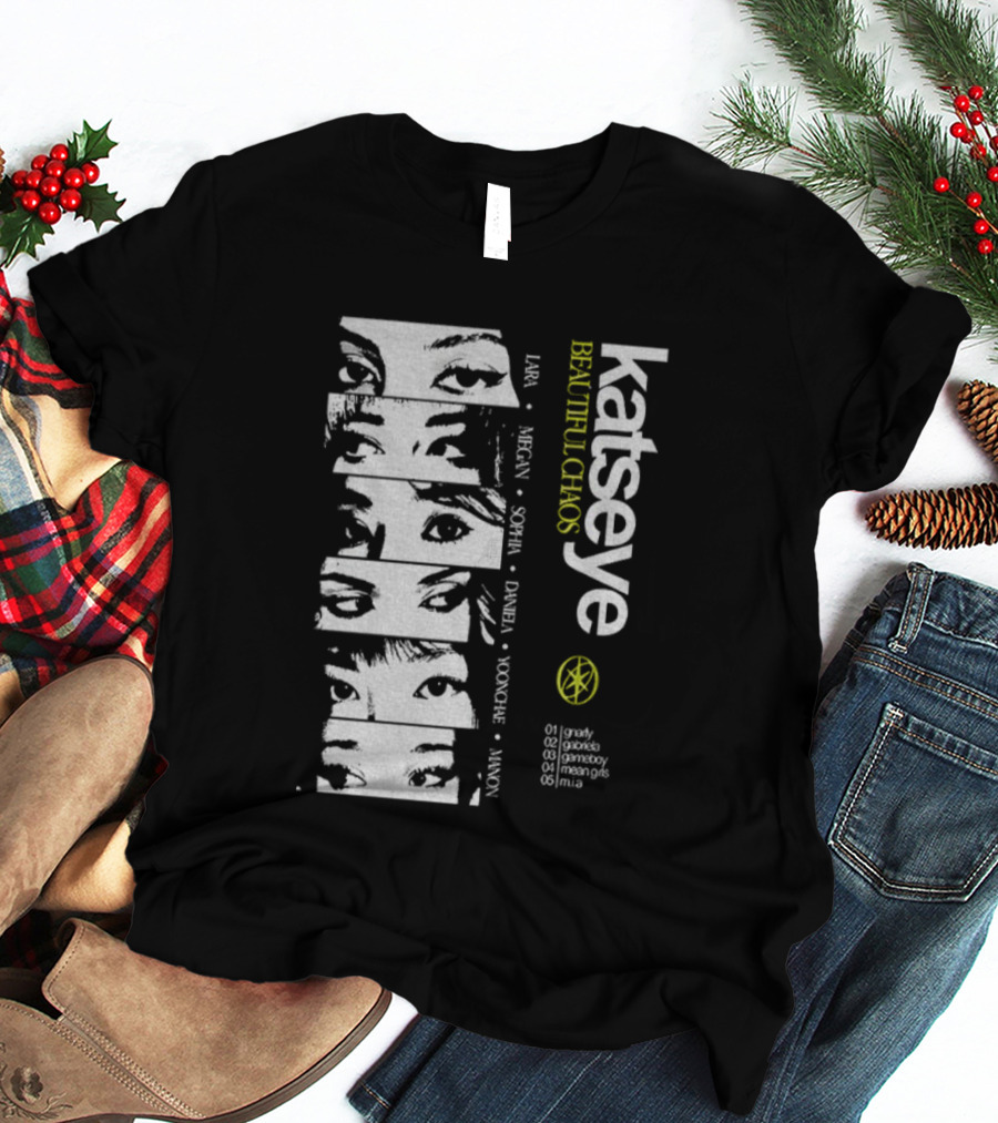 Katseye Beautiful Chaos 90s Kpop Lara Megan Sophia Daniela Yoonhee Jiwon Vintage T-Shirt