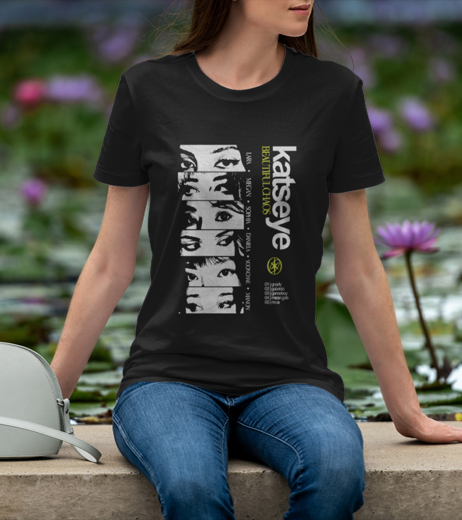 Katseye Beautiful Chaos 90s Kpop Lara Megan Sophia Daniela Yoonhee Jiwon Vintage T-Shirt