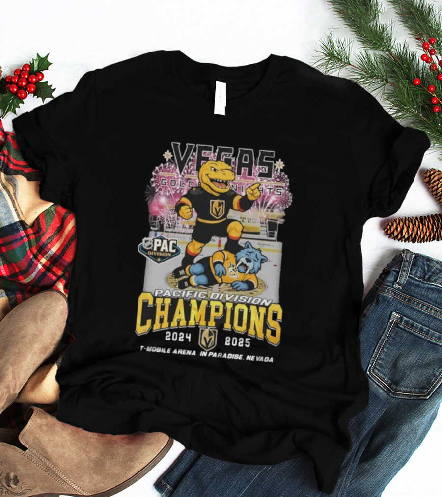 Vegas Golden Knights Stomp Nashville Predators PAC Division Champions 2024 2025 T-Mobile Arena Paradise Nevada T-Shirt