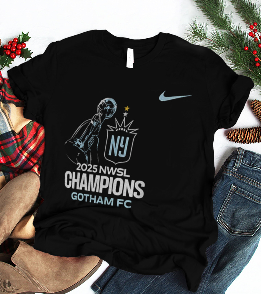 2025 NWSL Champions NJ Gotham FC New Jersey Soccer Victory T-Shirt