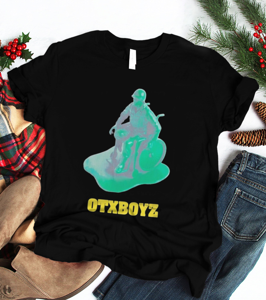 OTXBOYZ Toy Soldier In Wheelchair Vibrant Green Military Imagery T-Shirt