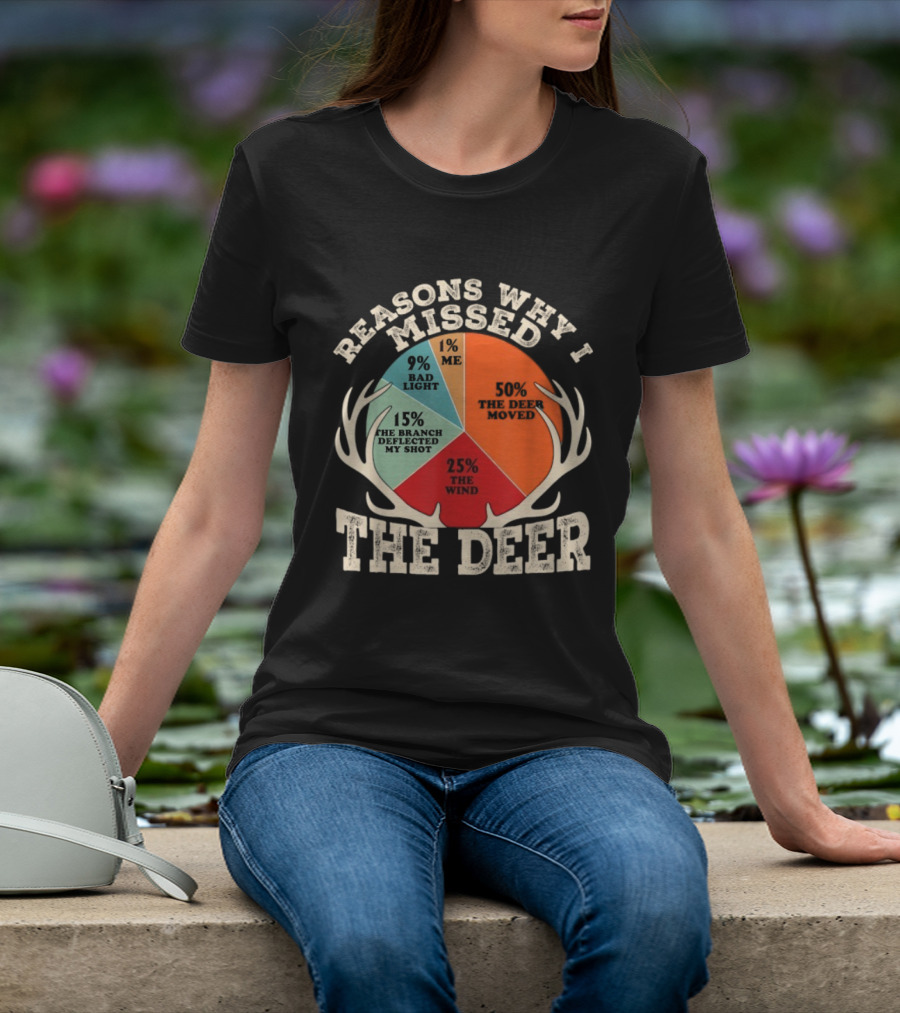 Reasons Why I Missed The Deer Pie Chart Hunting Humor T-Shirt