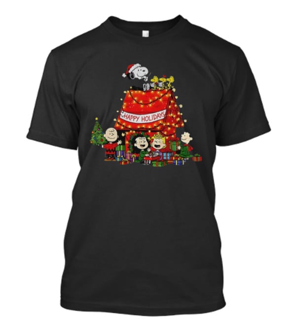 Snoopy Peanuts Friends Christmas Tree Happy Holidays Winter Merry Christmas T-Shirt