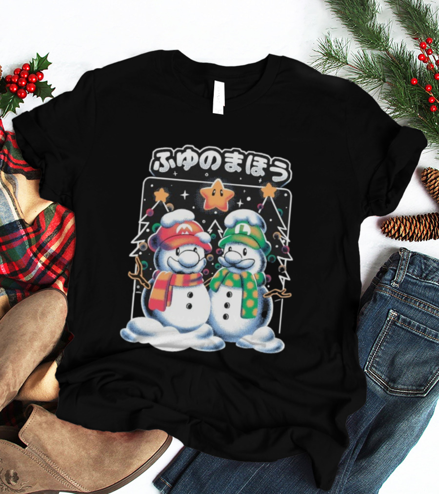 Mario Luigi Fuyu No Maho Christmas Snowman Magic T-Shirt