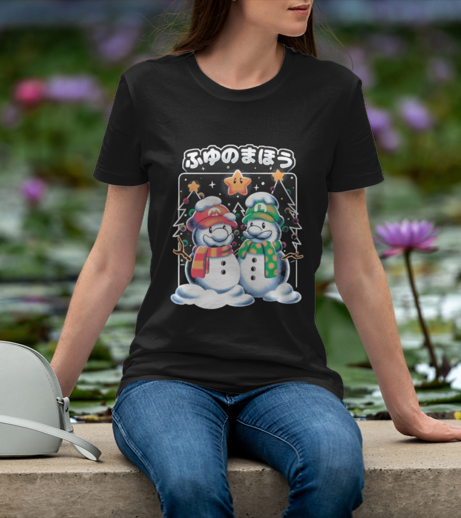 Mario Luigi Fuyu No Maho Christmas Snowman Magic T-Shirt