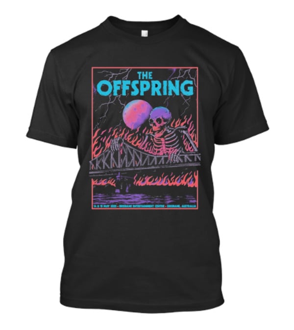 The Offspring Brisbane Australia May 14 15 2025 Skeleton Bridge Lightning Moon T-Shirt