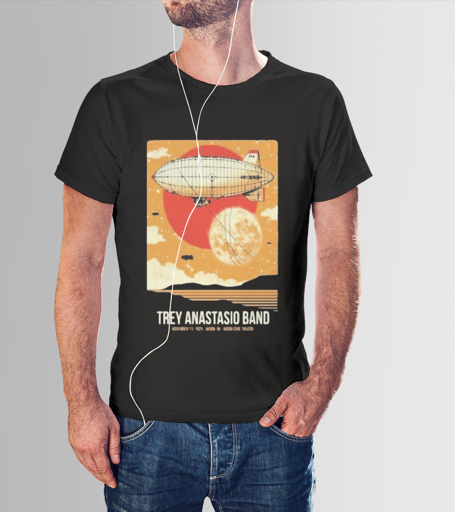 Trey Anastasio Band Akron Civic Theatre Nov 23 2025 Vintage Blimp And Moon Design T-Shirt