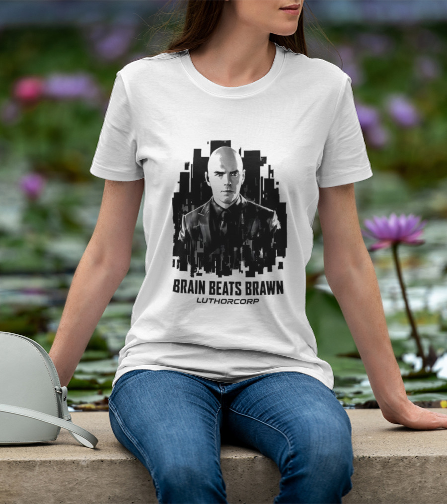 Brain Beats Brawn Luthorcorp Lex Luthor Villain Silhouette T-Shirt