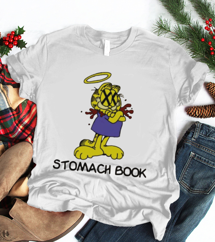 Stomach Book Cartoon With Halo And Cross-eyed Expression T-Shirt