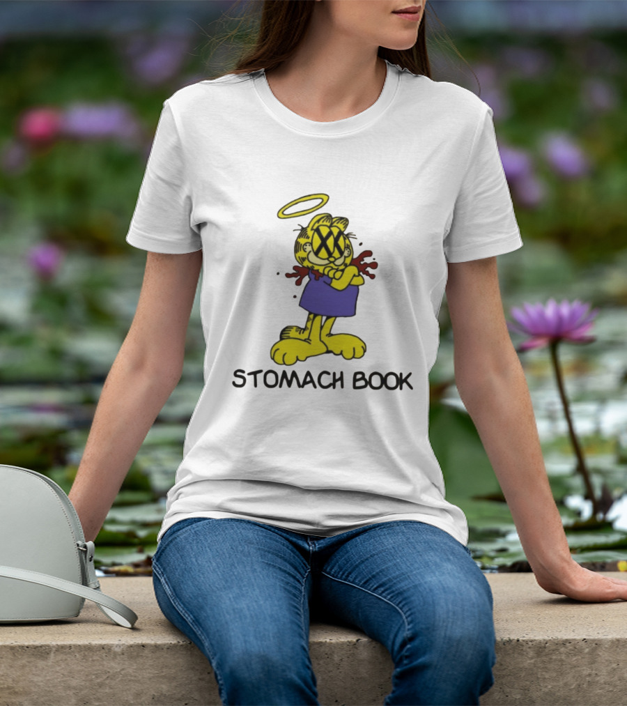 Stomach Book Cartoon With Halo And Cross-eyed Expression T-Shirt