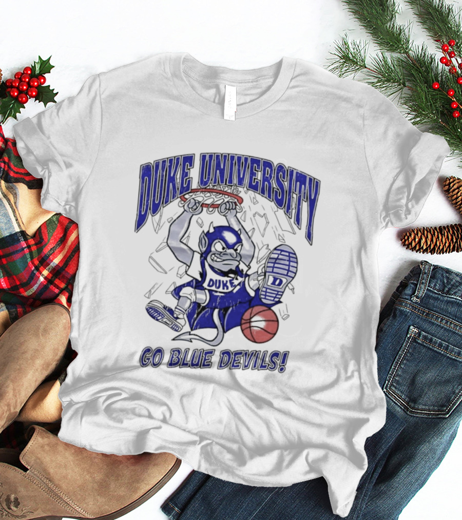 Duke University Blue Devils Basketball Dunking Mascot Go Blue Devils T-Shirt