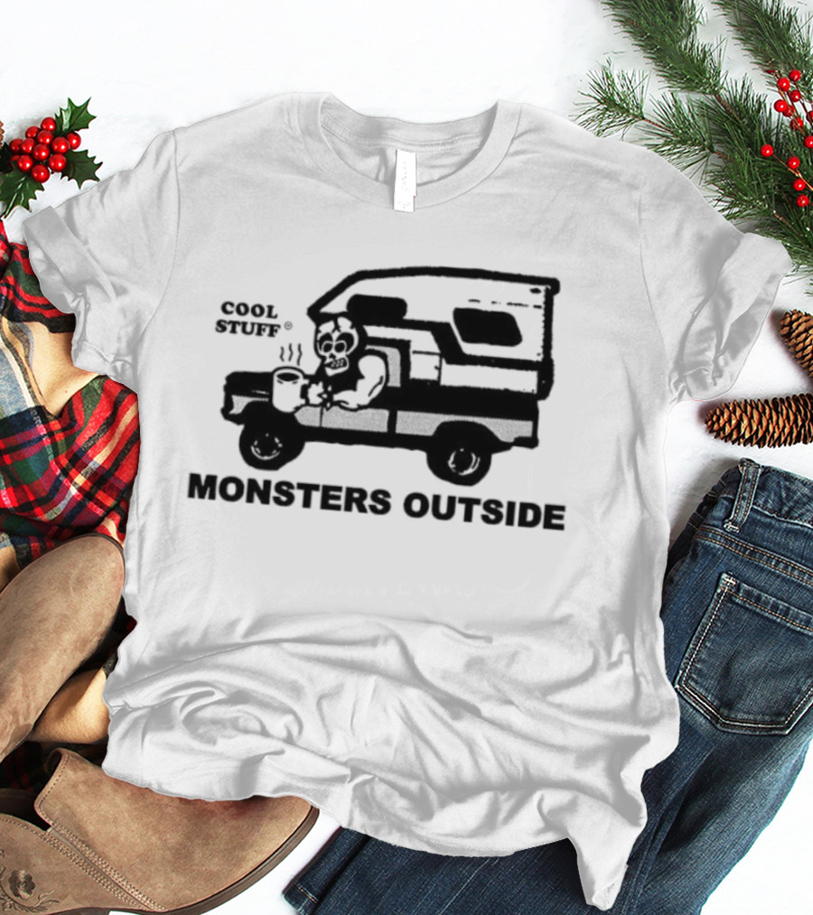 Cool Stuff Monsters Outside Cartoon Van Adventure T-Shirt