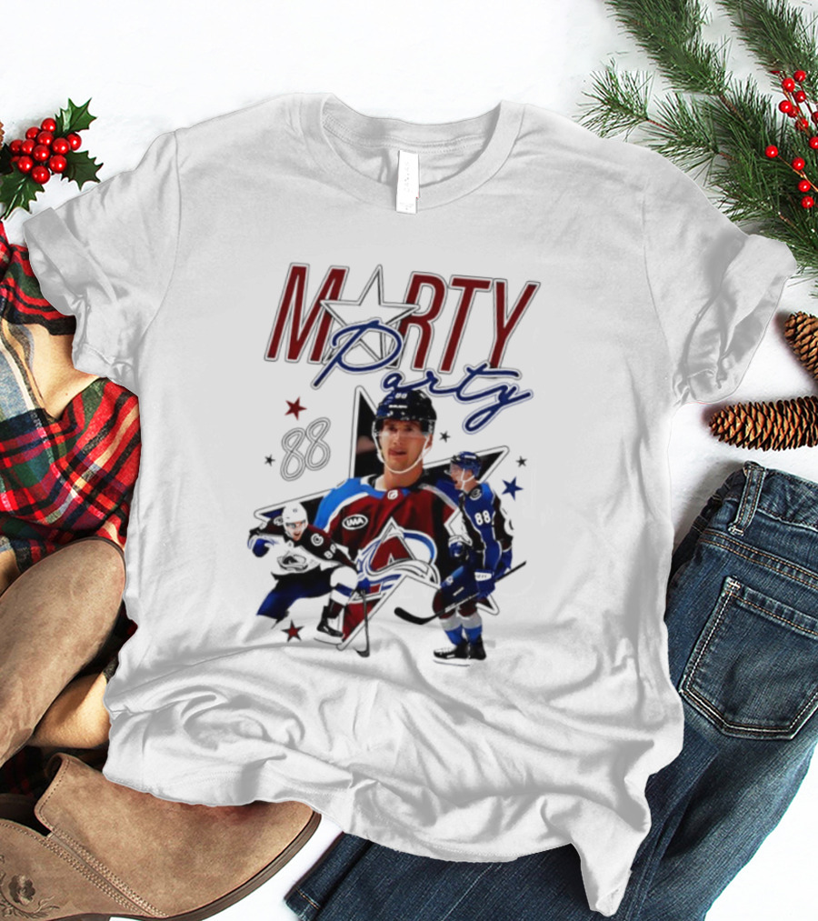 Marty Party Martin Necas 88 Colorado Avalanche NHL Tribute T-Shirt