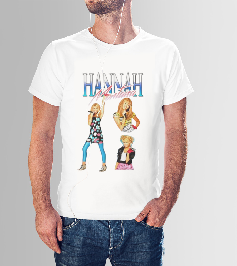 Hannah Montana Multicolor Outfit Collage Walmart Amazon T-Shirt