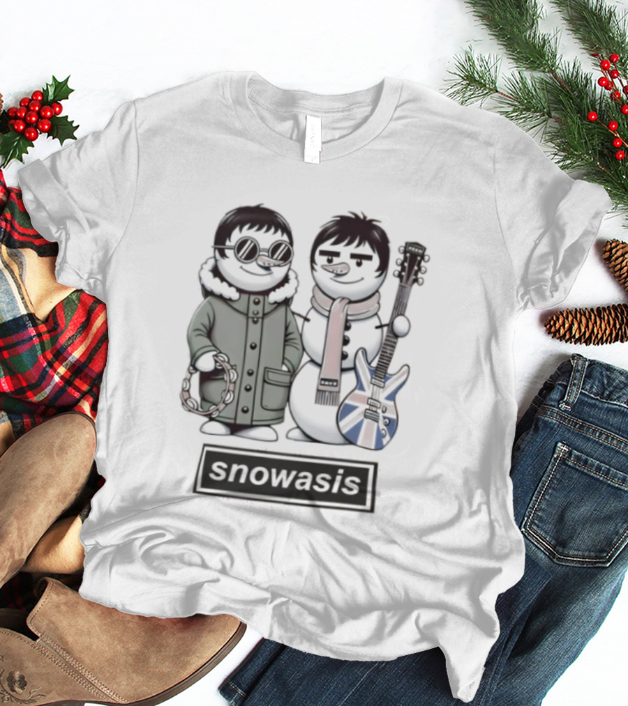 Snowasis Oasis Xmas Christmas Noel Rock Band Festive Holiday Sweater T-Shirt