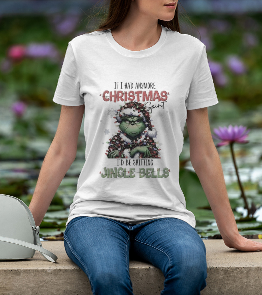 The Grinch Christmas Spirit Shitting Jingle Bells Holiday Humor T-Shirt