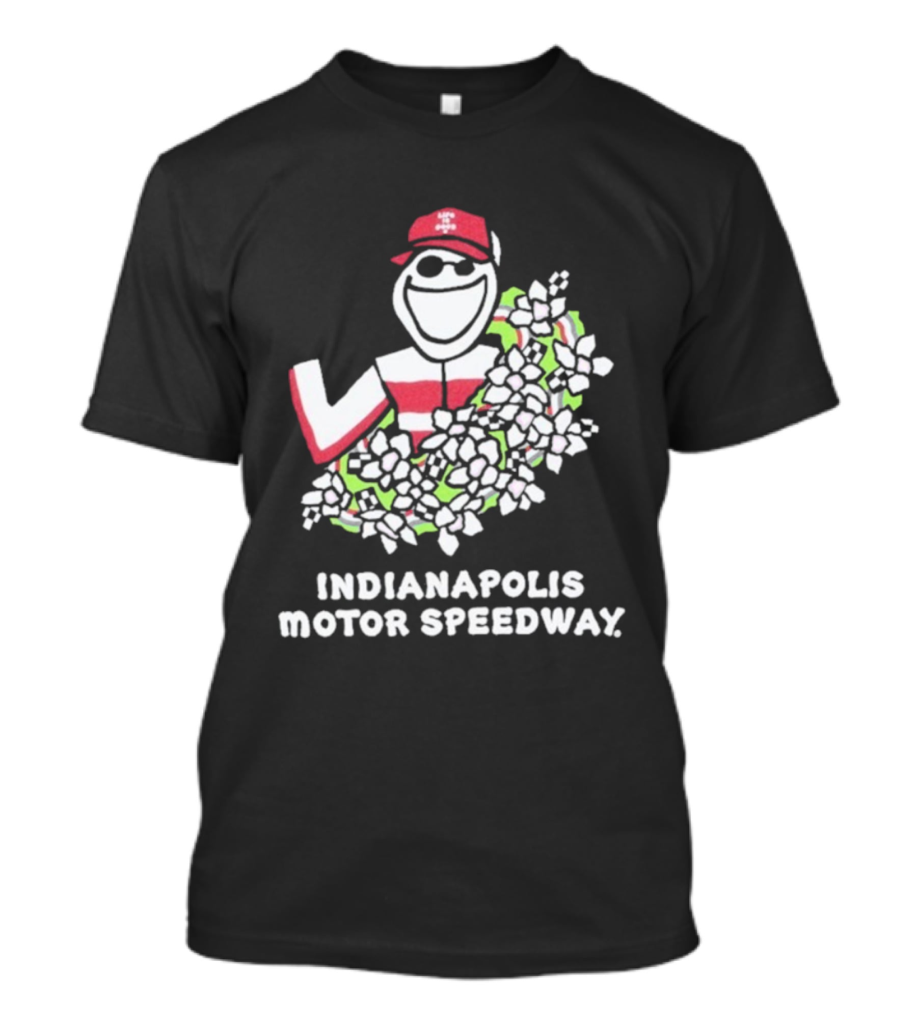 Indianapolis Motor Speedway Life Is Good Racing Wreath T-Shirt