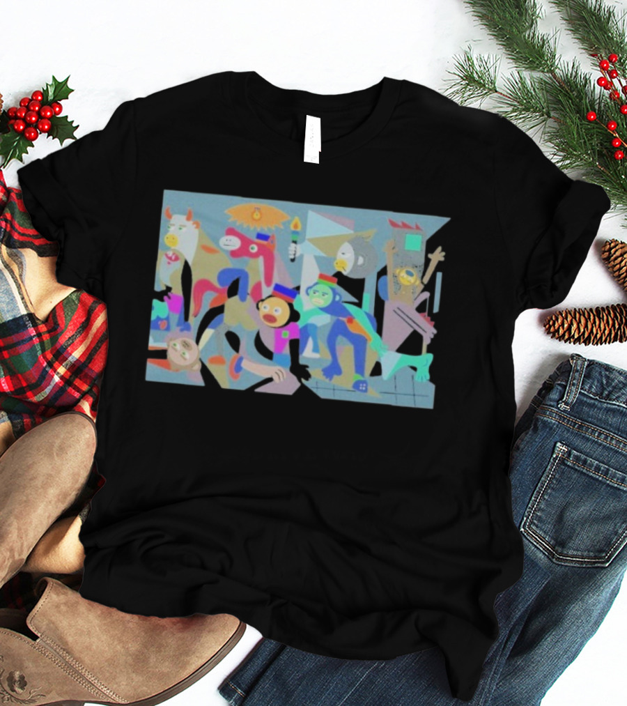 Onchainmonkey Ascolour Picasso-Style Abstract Colorful Characters T-Shirt