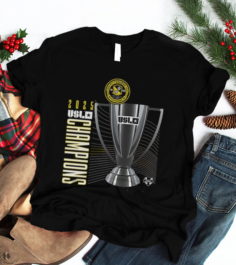 Pittsburgh Riverhounds SC 2025 USL Championship Final Champions Trophy T-Shirt