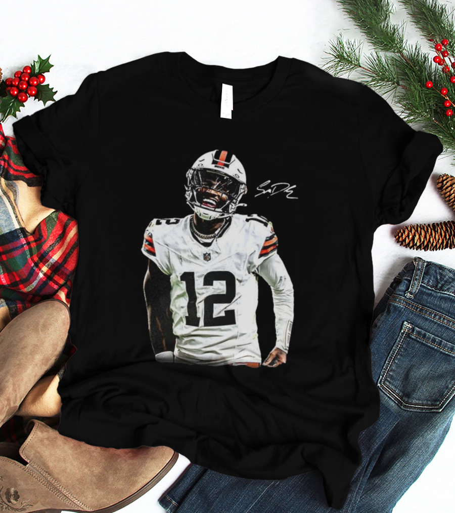 Cleveland Browns Shedeur Sanders Debut 12 Signature T-Shirt