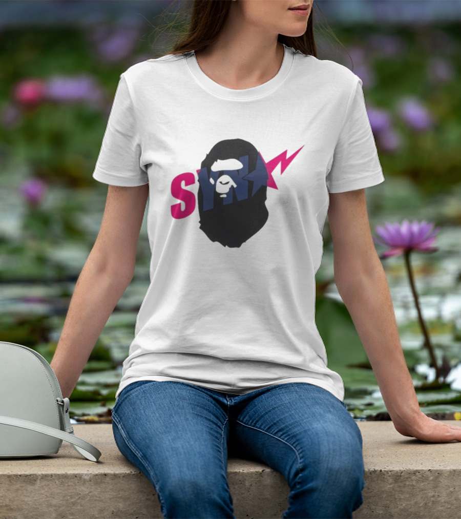 SYN Syna Synning Bape Ape Head Lightning Bold Hip-Hop Streetwear T-Shirt