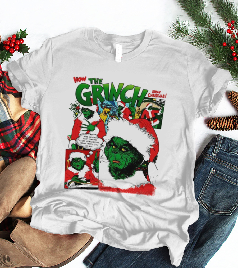 How The Grinch Stole Christmas Story Grinch Movie Scenes Holiday Style T-Shirt
