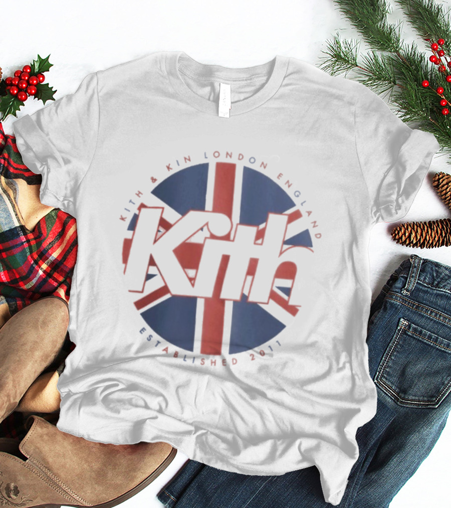 Kith And Kin London England Established 2011 Union Jack Shield T-Shirt