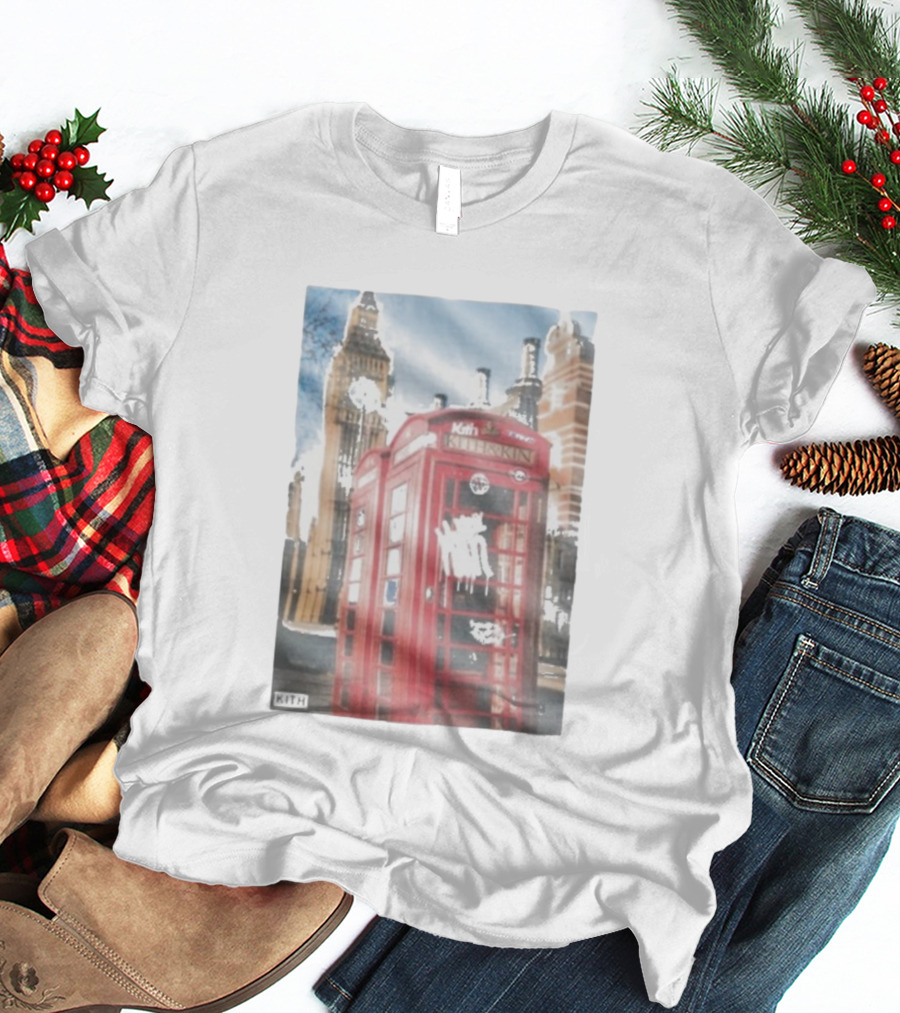 Kith London Red Telephone Box November 28th Tower Bridge Skyline Scene T-Shirt