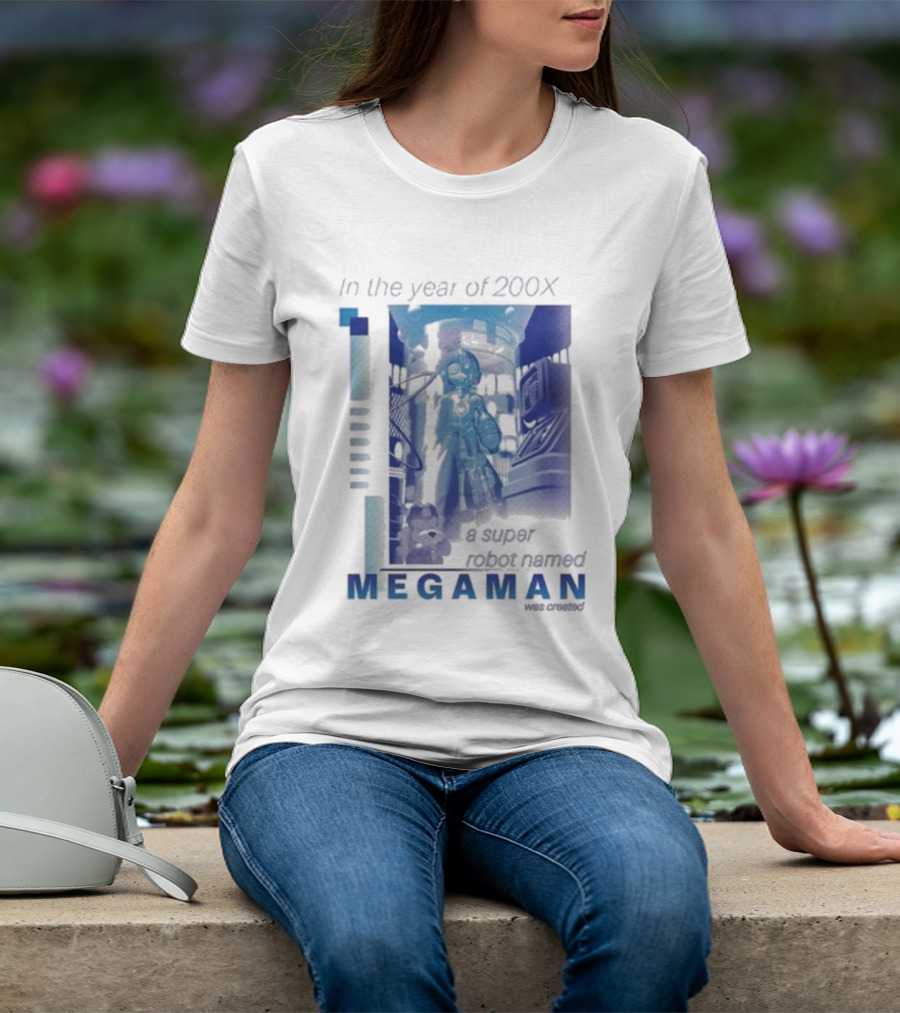 Mega Man In The Year Of 200X A Super Robot Named Mega Man Retro Gaming T-Shirt