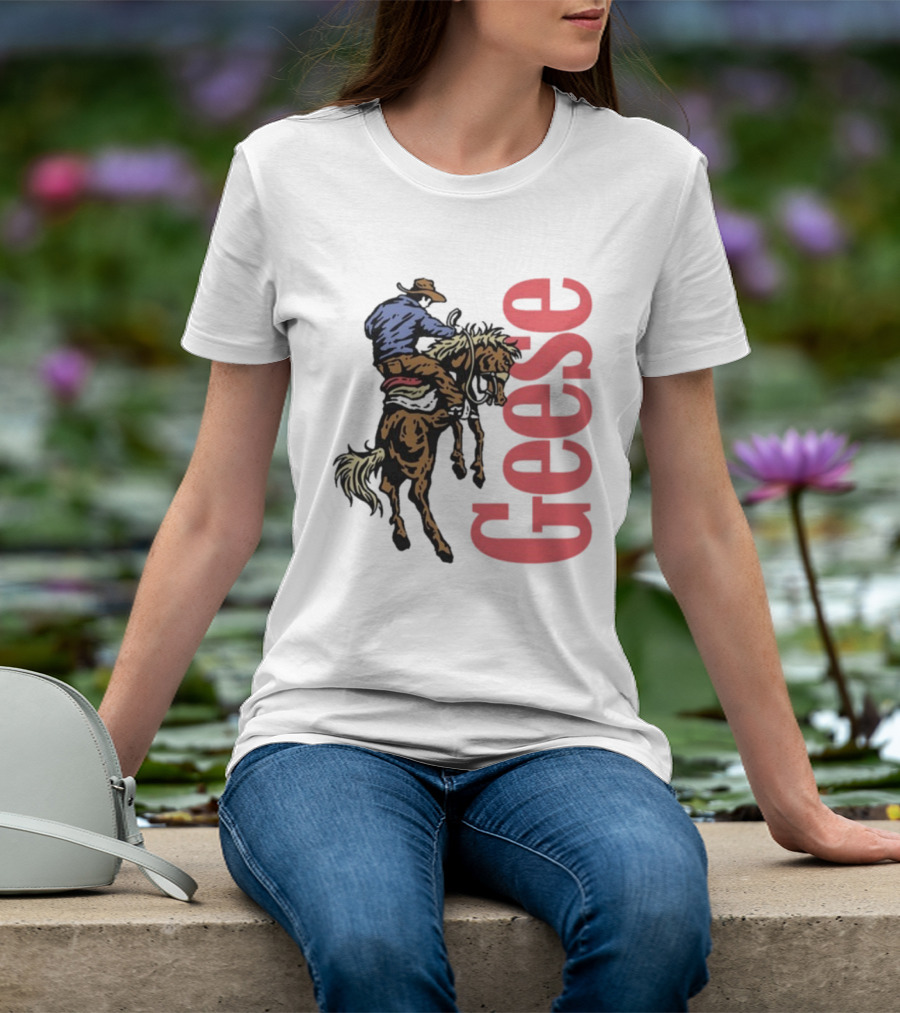 Geese Cowboy Riding Horse Western Adventure 3D Style T-Shirt