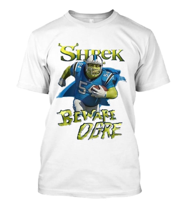 Shrek Beware Ogre Carolina Panthers NFL Crossover T-Shirt