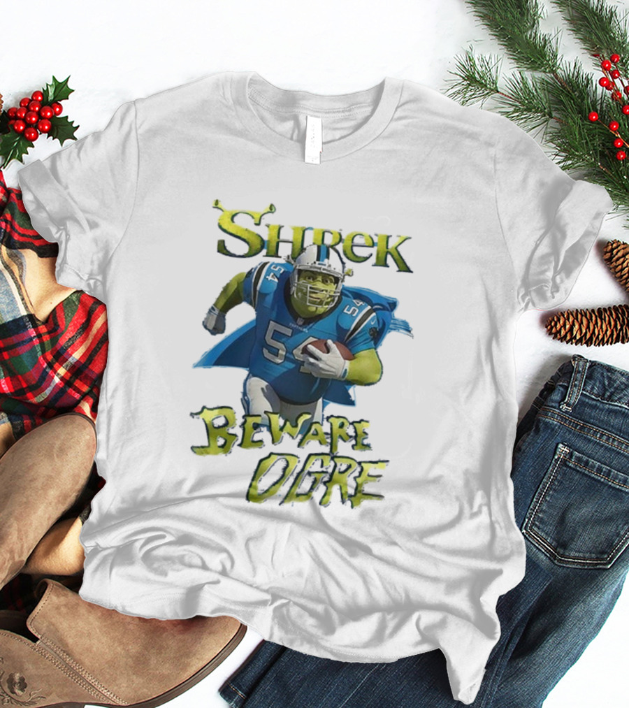 Shrek Beware Ogre Carolina Panthers NFL Crossover T-Shirt