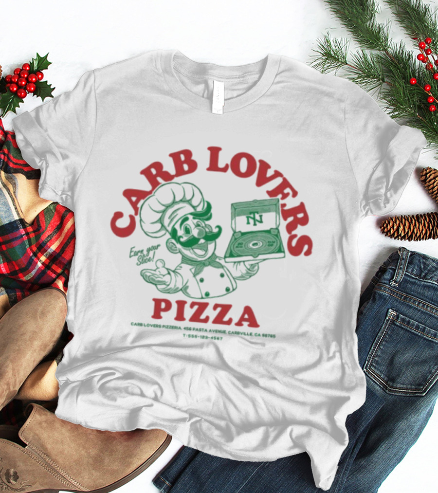Carb Lovers Pizza Earn Your Slice Chef Thundernoise Turntables And Oven Fun T-Shirt