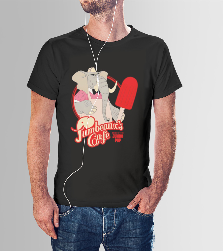 Disney Zootopia Jumbeaux’s Cafe Elephant Character Holding Ice Pop T-Shirt