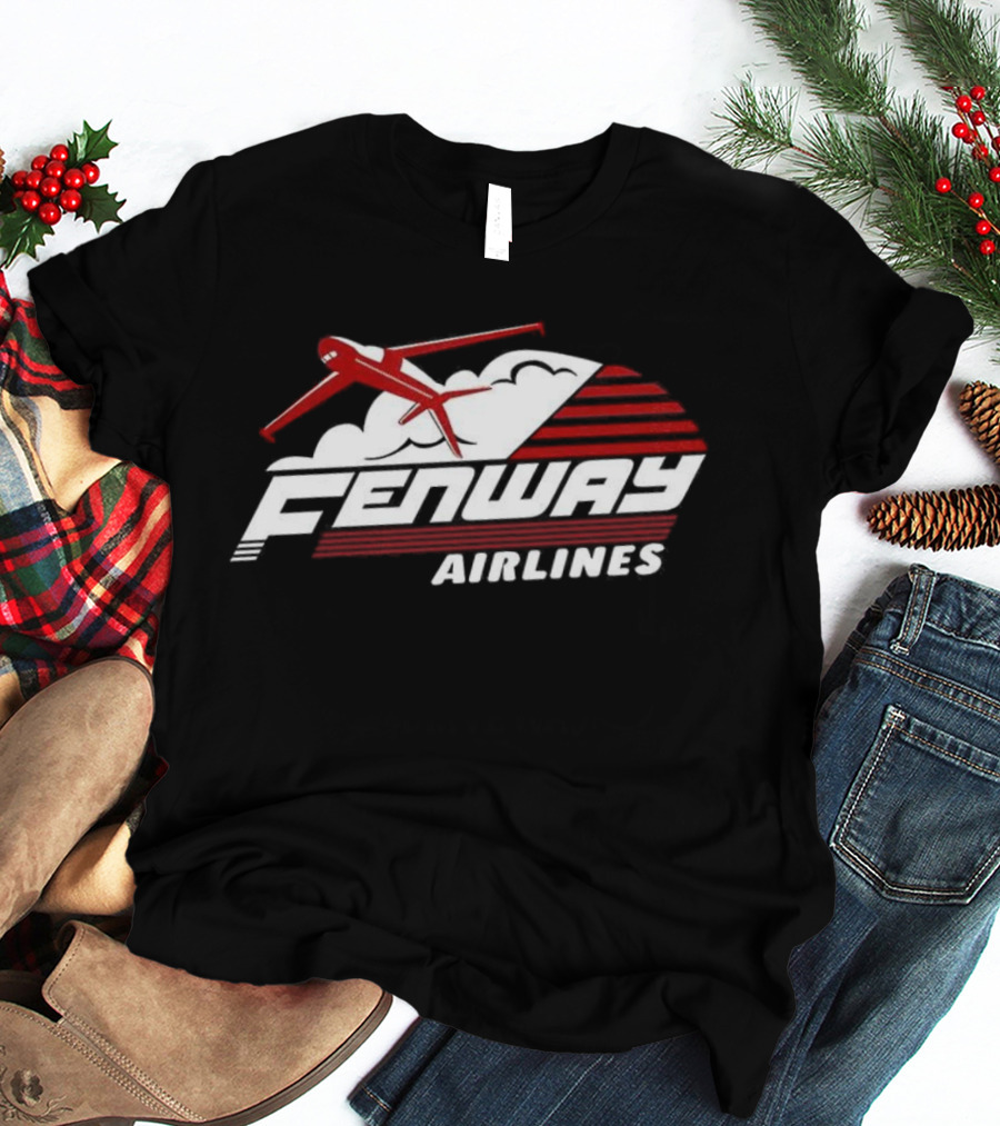 Fenway Airlines Retro Airplane Emblem T-Shirt