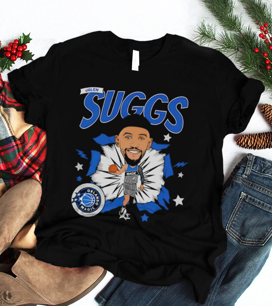 Jalen Suggs Orlando Magic Basketball Starburst Caricature T-Shirt