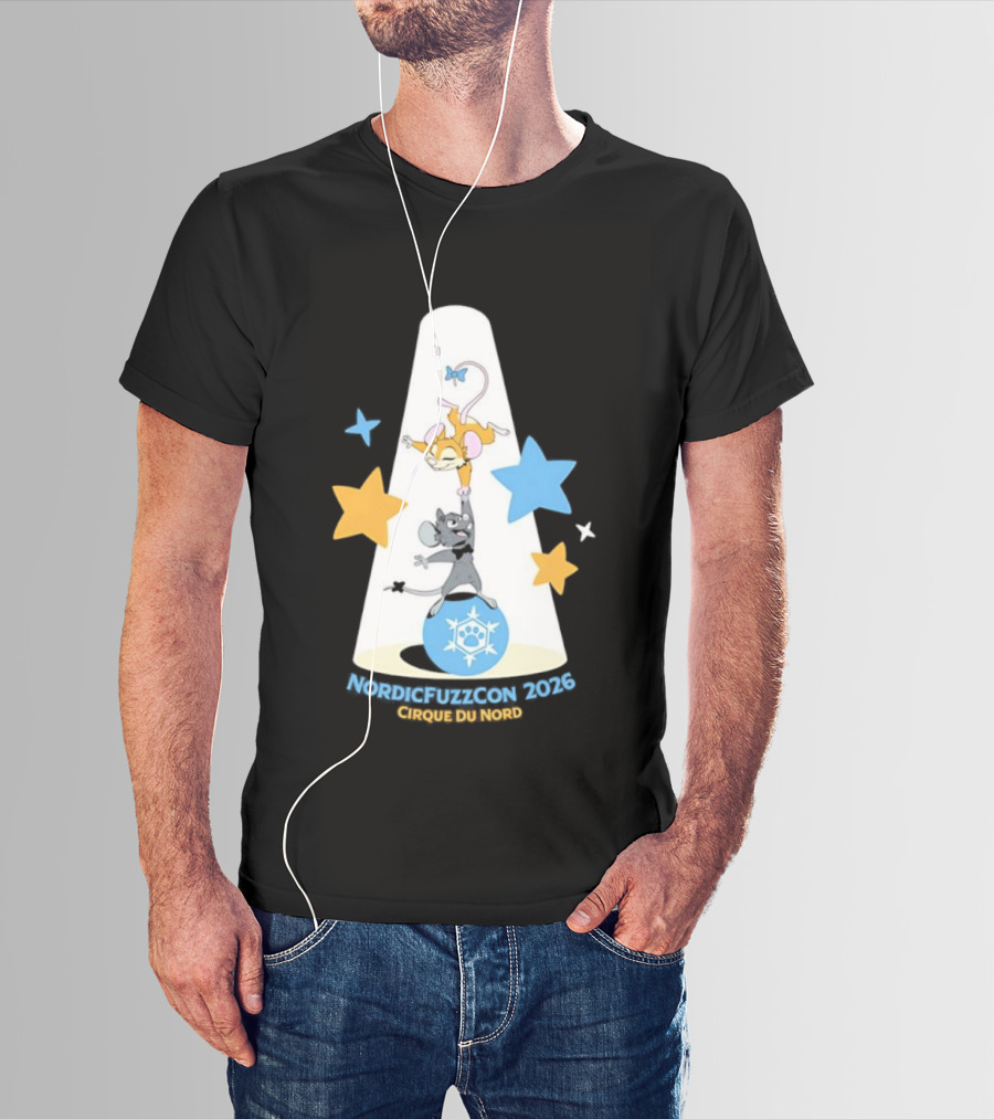 NordicFuzzCon 2026 Cirque Du Nord Mice Balancing Act Stars T-Shirt