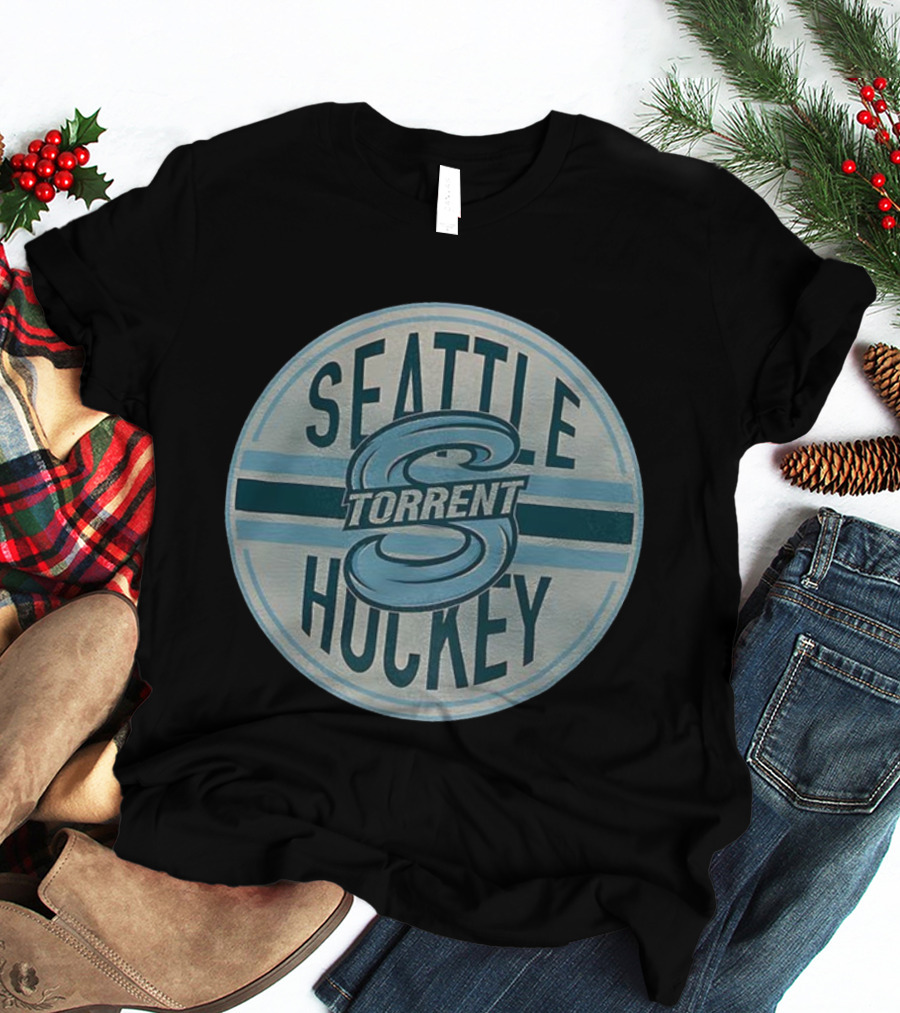 Seattle Torrent Hockey S Emblem Blue Circle Design T-Shirt