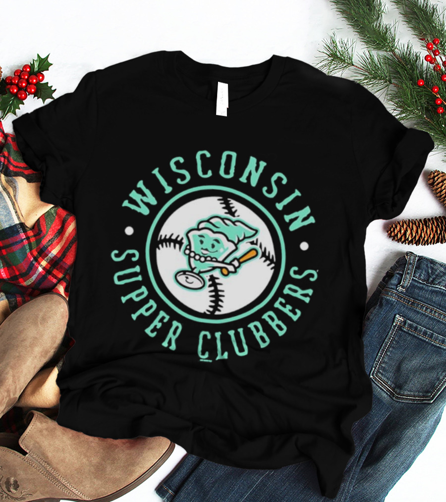 Wisconsin Supper Clubbers Baseball Ice Cream Bat Martini Pie T-Shirt