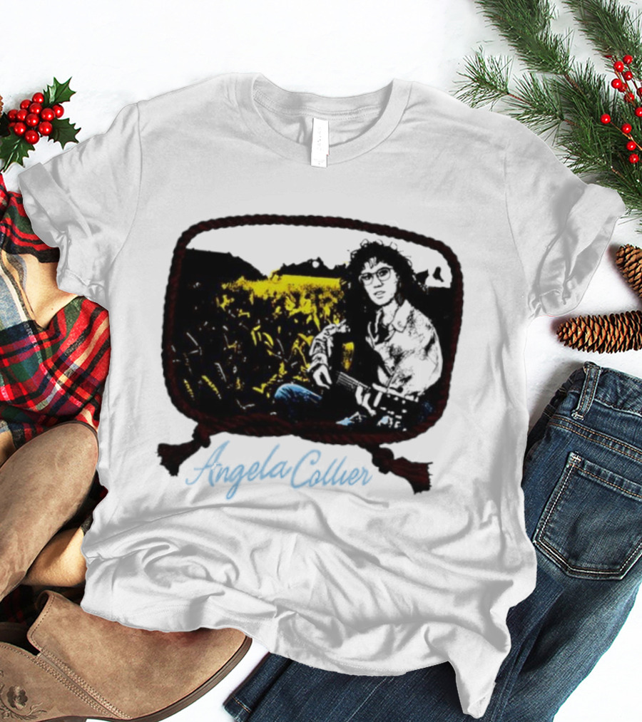 Angela Collier Self-Titled Album Acoustic Guitar In Field T-Shirt