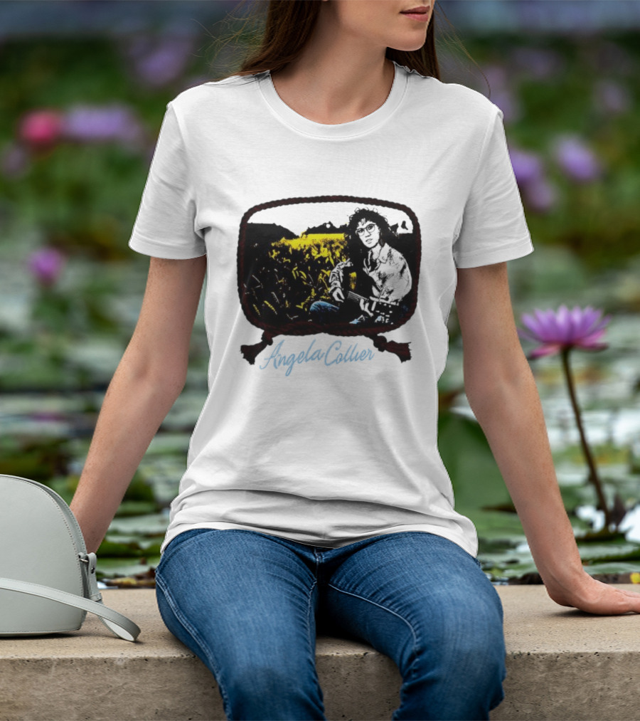 Angela Collier Self-Titled Album Acoustic Guitar In Field T-Shirt