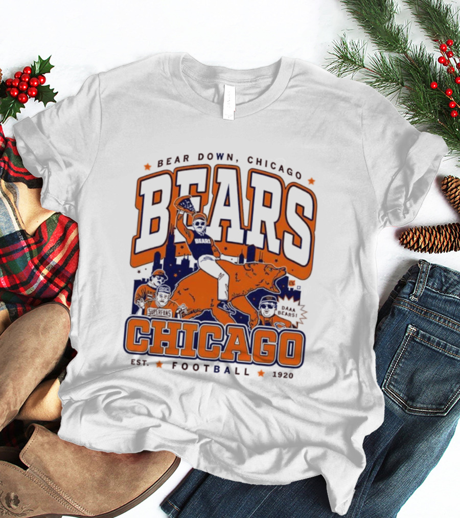 Bear Down Chicago Bears Est 1920 Football Skyline Daa Bears T-Shirt